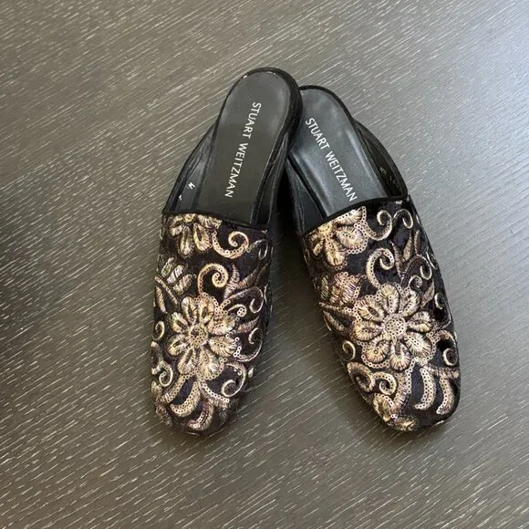 Stuart Weitzman Pipe Mulearky Flat Mule - Picture 3 of 11